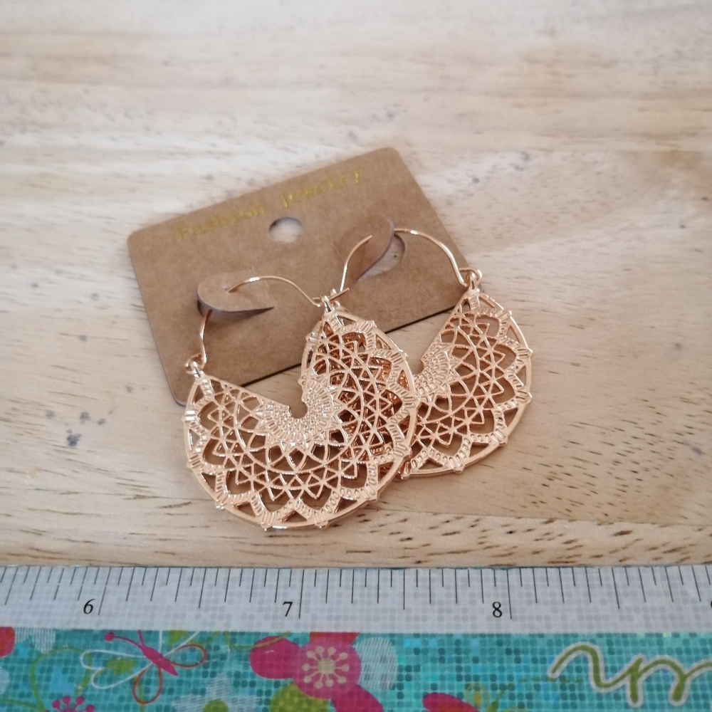 Vintage Bohemian Light Copper Tone Earrings